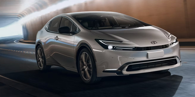 A 2025 Toyota Prius driving through a tunnel in Kent, OH