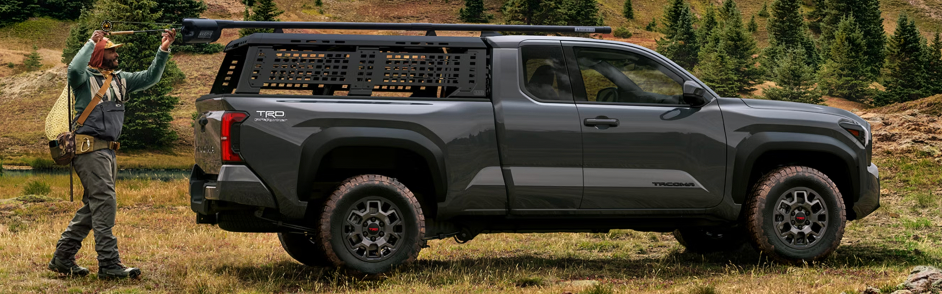 oyota Tacoma TRD Off-Road pickup truck built for outdoor adventure, featuring durable design, cargo versatility, and capability for fishing, camping, and off-road travel.