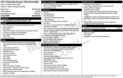 2017 Chevrolet Camaro SS 1SS