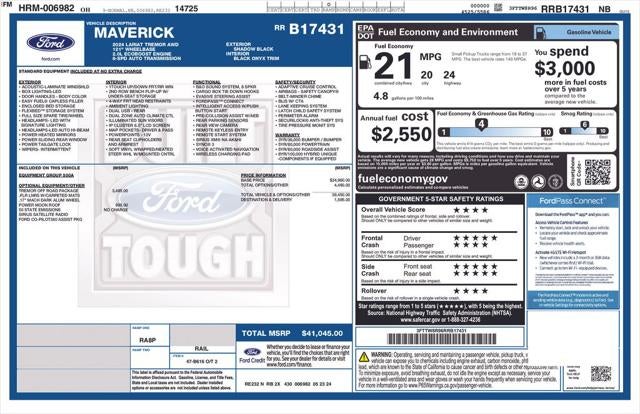 2024 Ford Maverick Lariat Tremor Off-Road