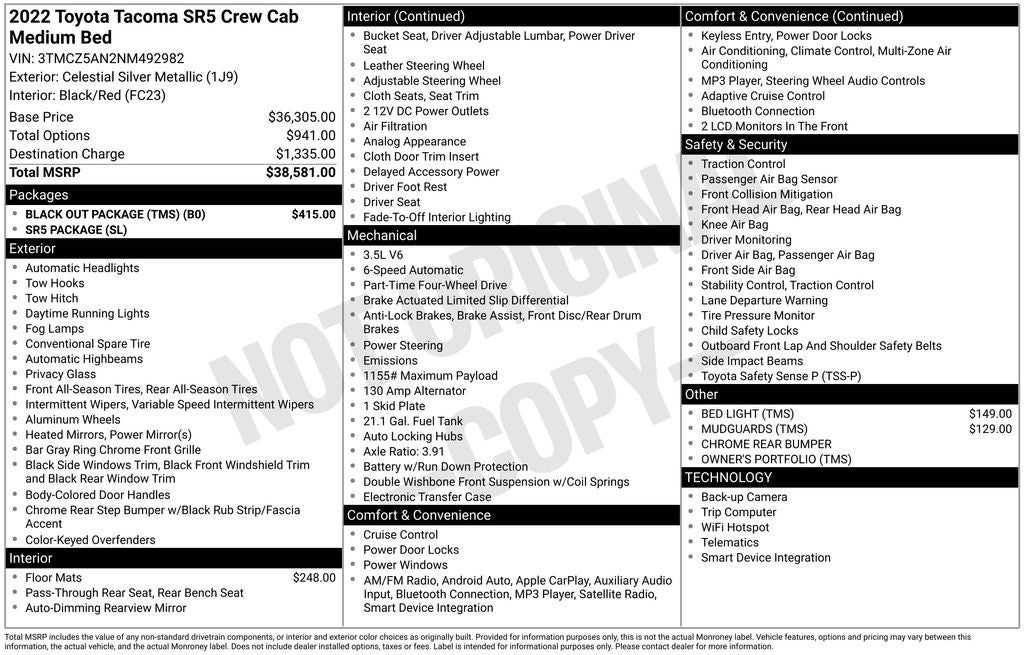 2022 Toyota Tacoma V6