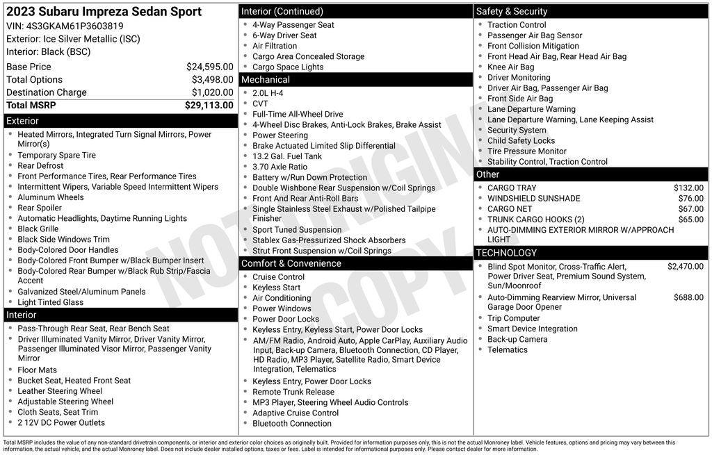 2023 Subaru Impreza Sport