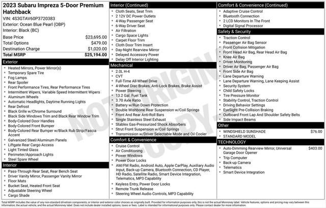 2023 Subaru Impreza Premium
