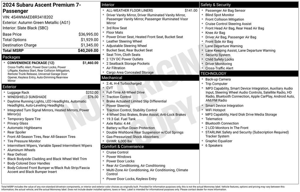 2024 Subaru Ascent Premium