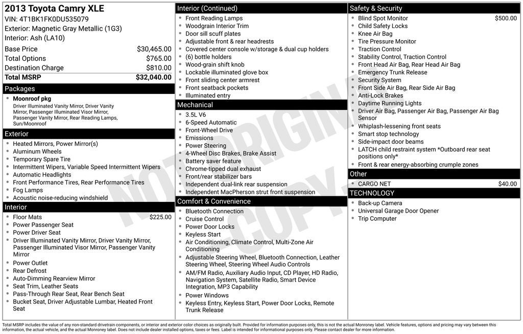 2013 Toyota Camry XLE