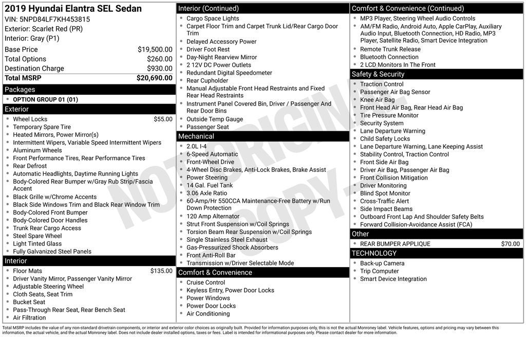 2019 Hyundai Elantra SEL