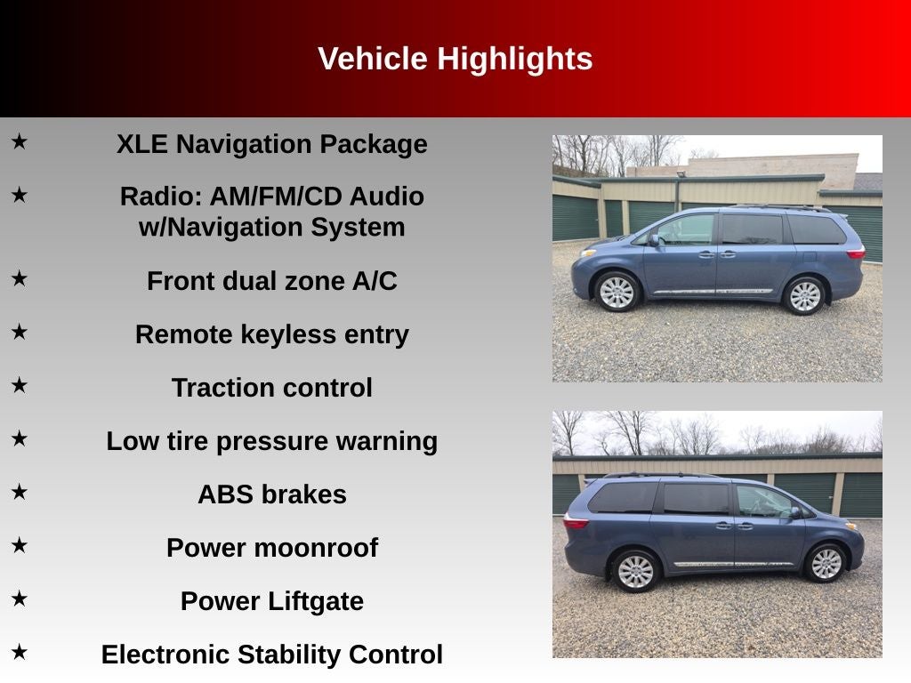 2015 Toyota Sienna XLE 7 Passenger