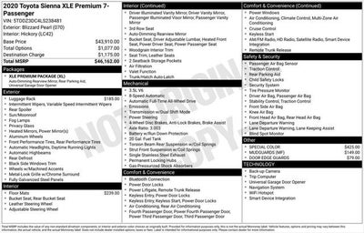 2020 Toyota Sienna XLE Premium 7 Passenger
