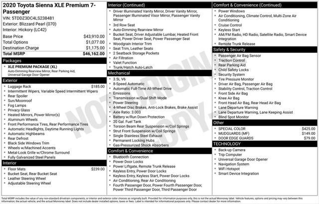 2020 Toyota Sienna XLE Premium 7 Passenger