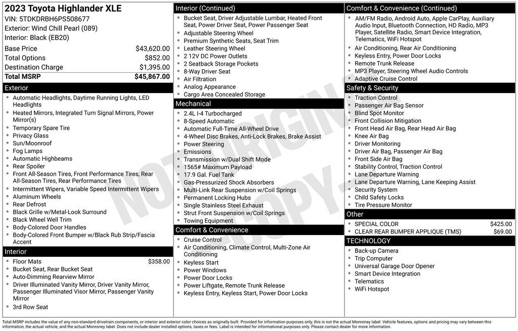 2023 Toyota Highlander XLE