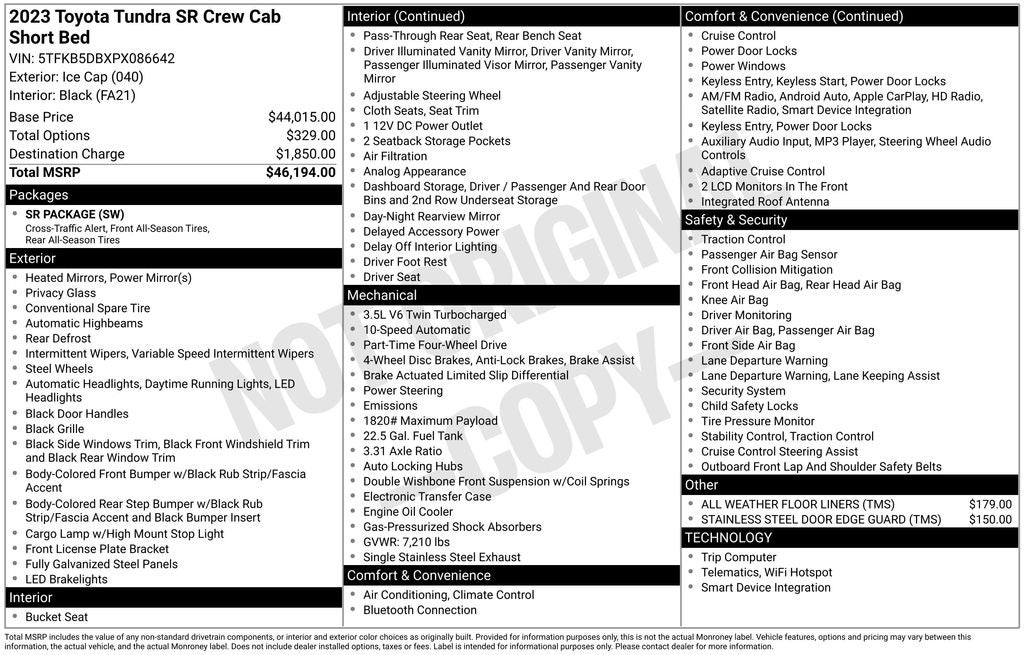 2023 Toyota Tundra SR