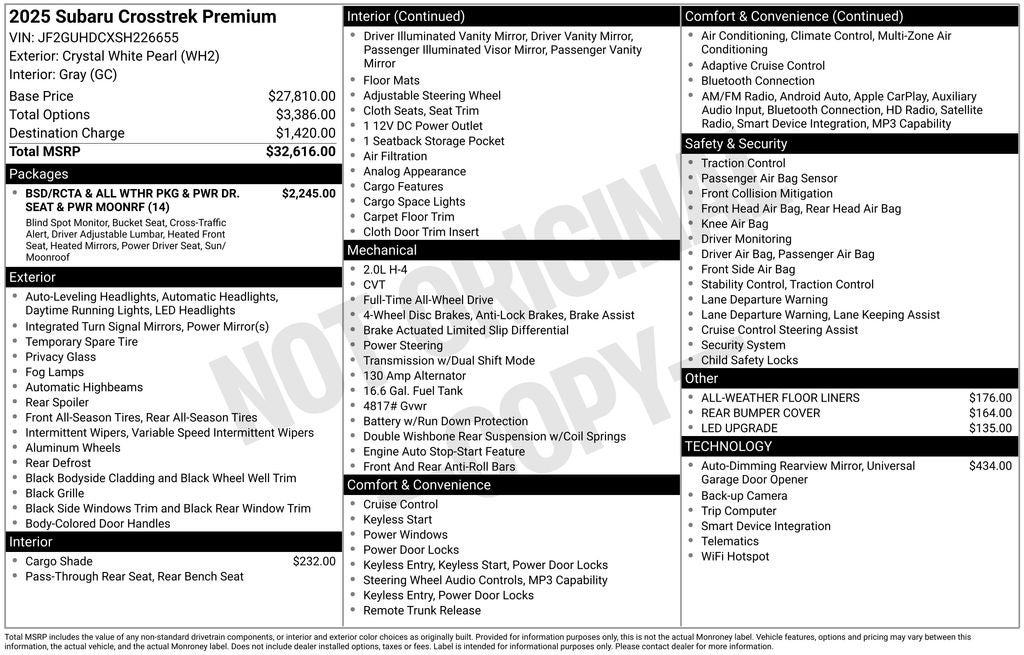 2025 Subaru Crosstrek Premium
