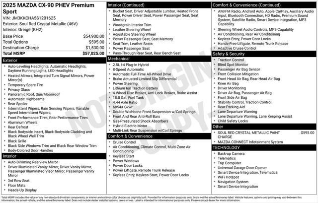 2025 Mazda Mazda CX-90 PHEV Premium