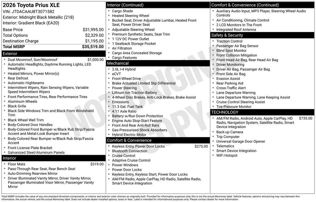 2026 Toyota Prius XLE
