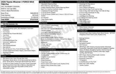 2026 Toyota 4Runner i-FORCE MAX Hybrid TRD Pro
