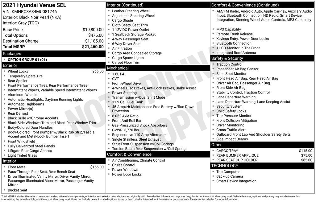 2021 Hyundai Venue SEL