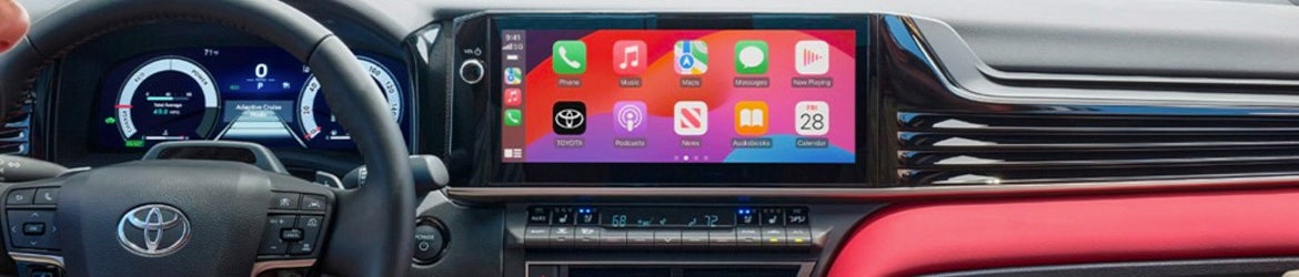 The infotainment system in the 2025 Toyota Camry in Kent, OH