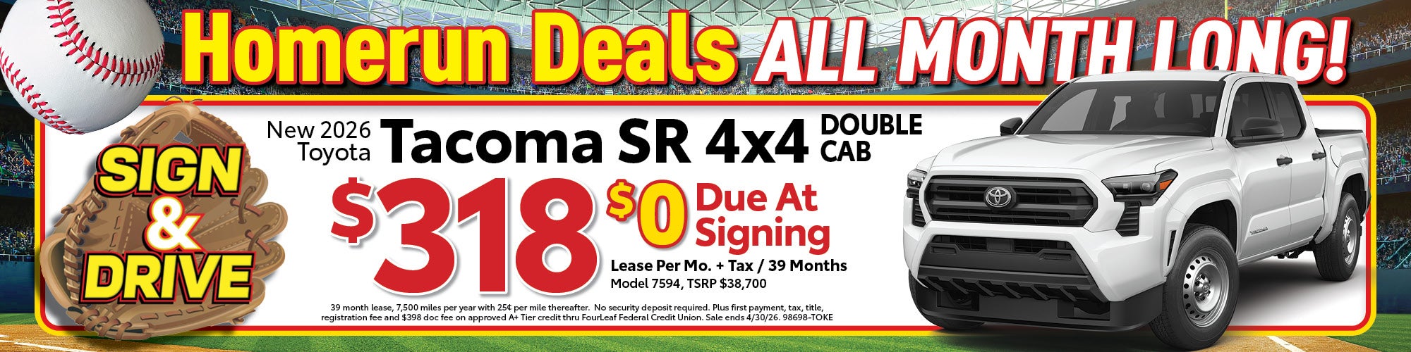 New 2026 Toyota Tacoma SR 4x4 Double Cab