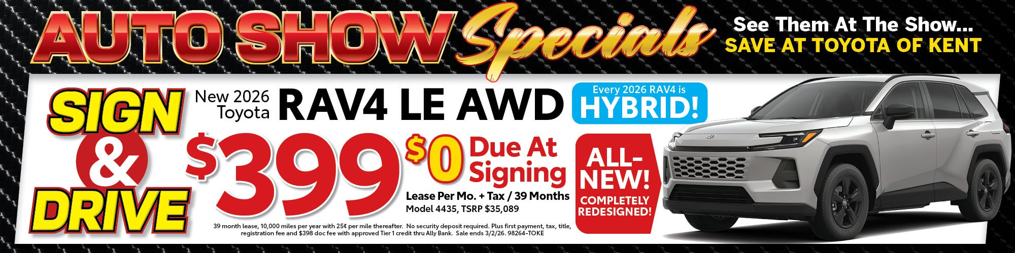 New 2026 Toyota RAV4 LE AWD Hybrid